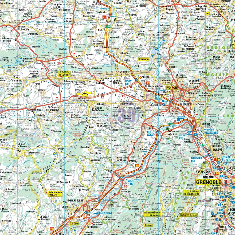 Poster - Rhône-Alpes (140 × 137 cm) | Blay Foldex carte murale hors dimensions Blay Foldex 