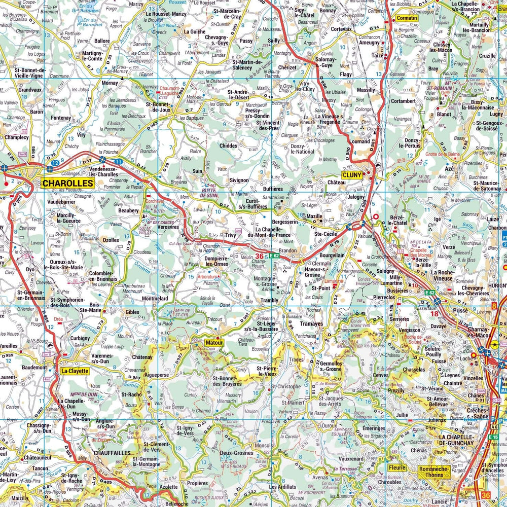 Poster - Saône-et-Loire (119 x 85 cm) | Blay Foldex carte murale hors dimensions Blay Foldex 