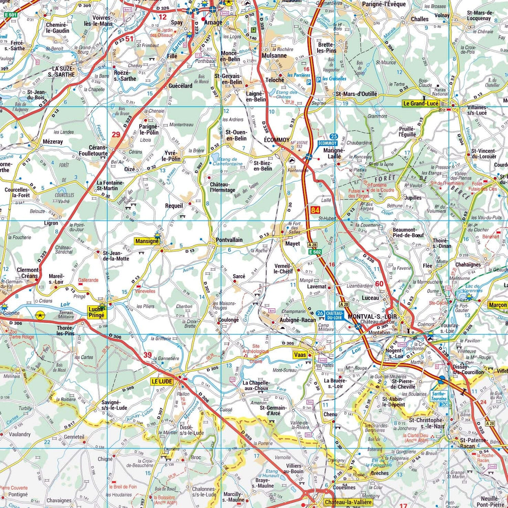 Poster - Sarthe (119 x 85 cm) | Blay Foldex carte murale hors dimensions Blay Foldex 