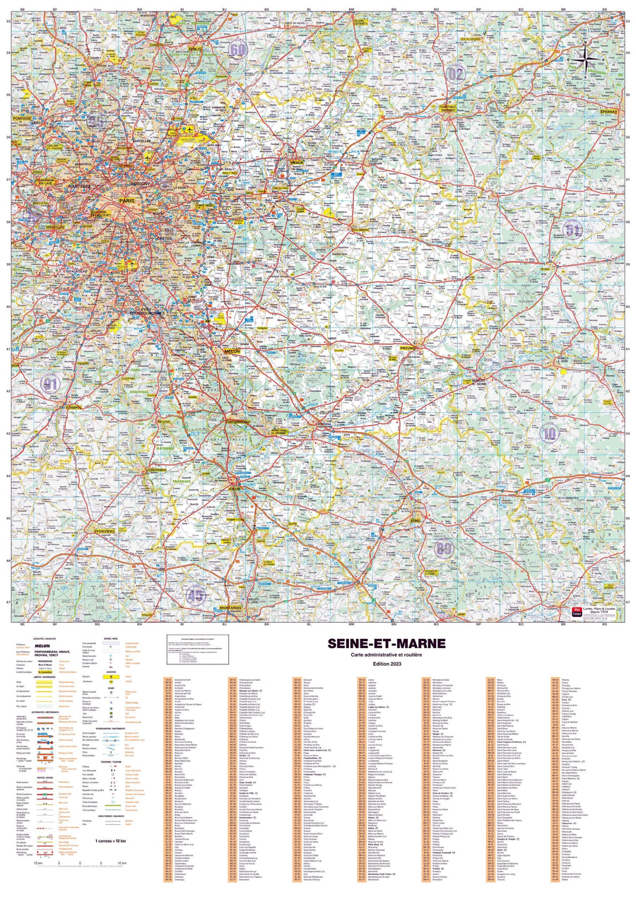 Poster - Seine-et-Marne (119 x 85 cm) | Blay Foldex carte murale hors dimensions Blay Foldex 