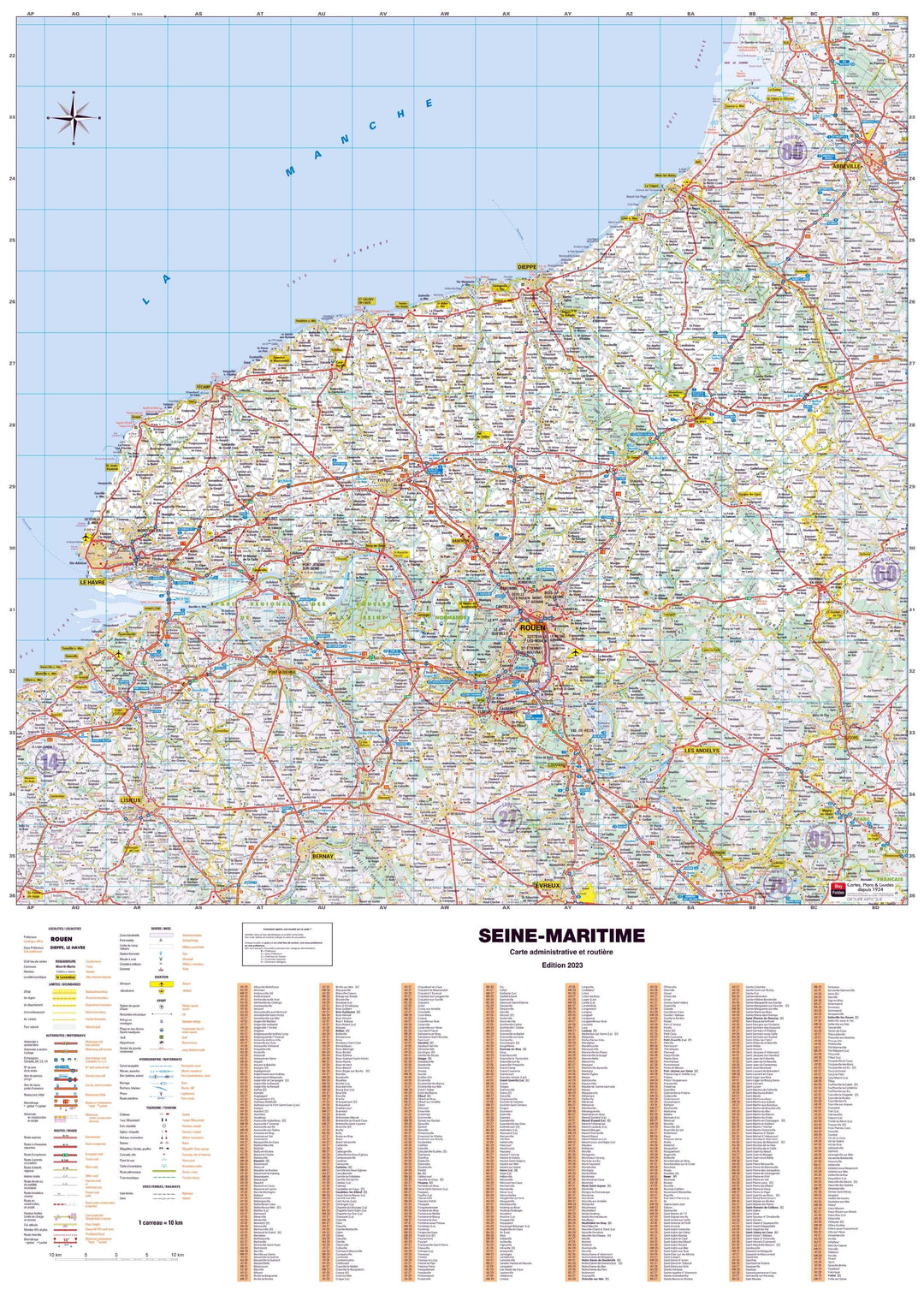 Poster - Seine-Maritime (119 x 85 cm) | Blay Foldex carte murale hors dimensions Blay Foldex 