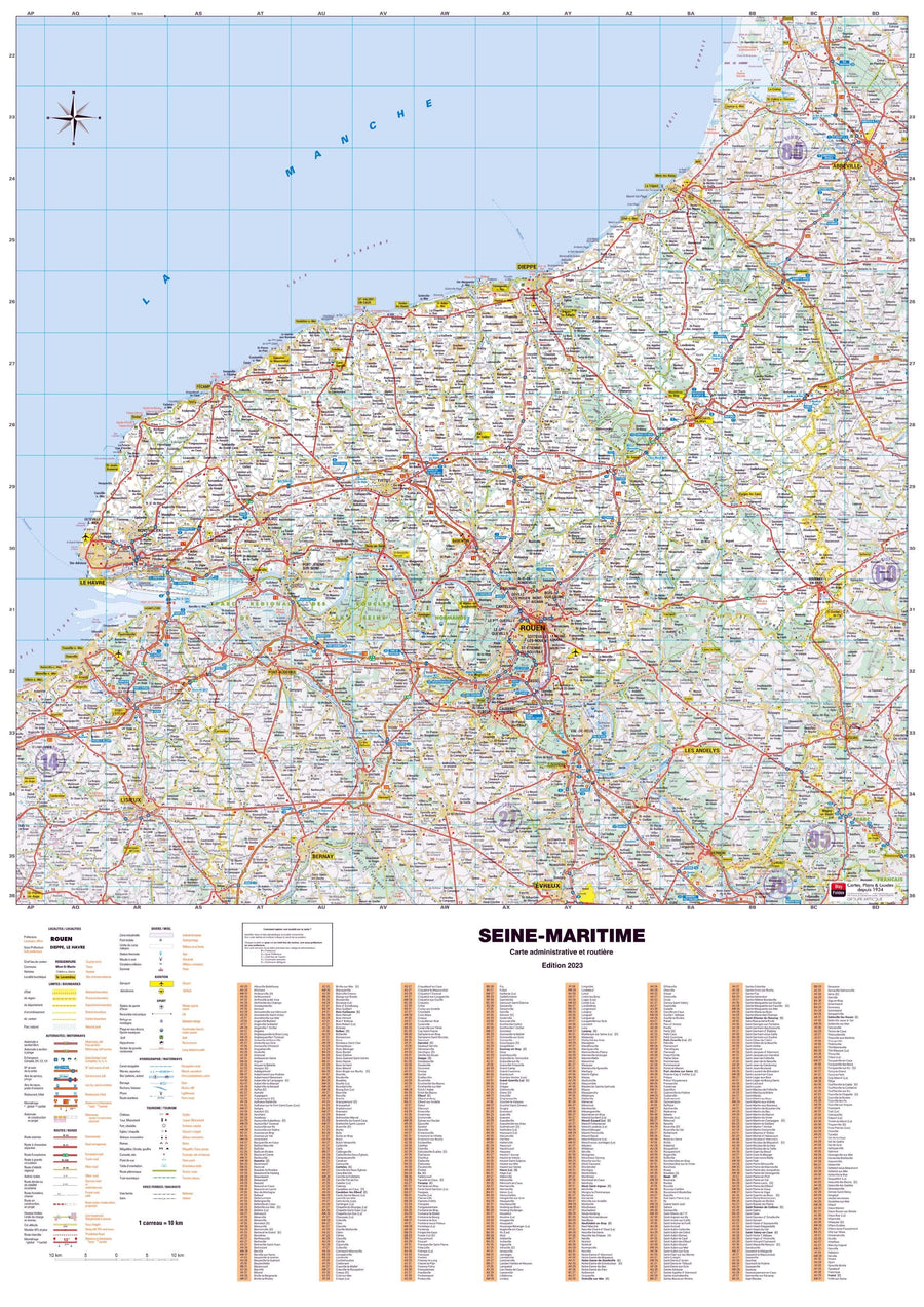 Poster - Seine-Maritime (119 x 85 cm) | Blay Foldex carte murale hors dimensions Blay Foldex 