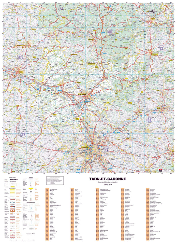 Poster - Tarn-et-Garonne (119 x 85 cm) | Blay Foldex carte murale hors dimensions Blay Foldex 