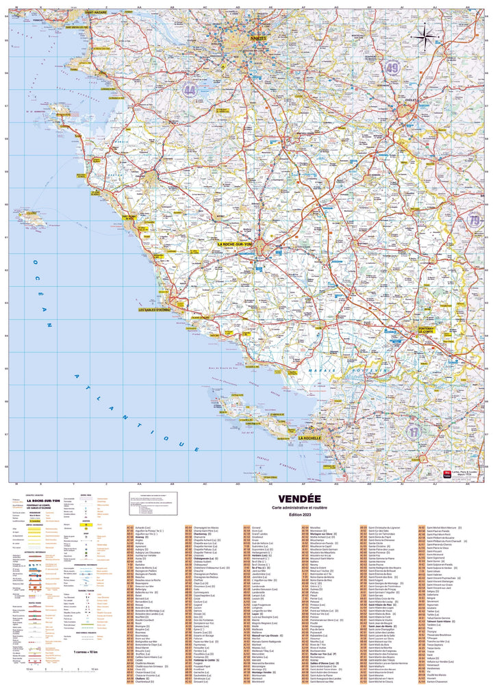 Poster - Vendée (119 x 85 cm) | Blay Foldex carte murale hors dimensions Blay Foldex 