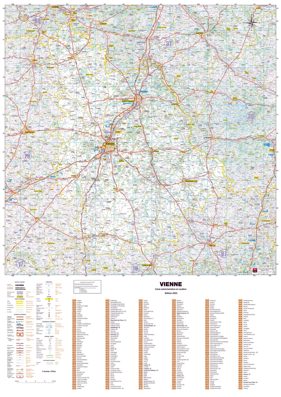 Poster - Vienne (119 x 85 cm) | Blay Foldex carte murale hors dimensions Blay Foldex 