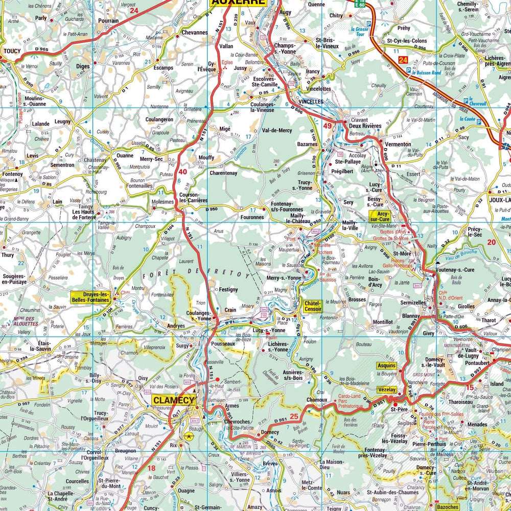 Poster - Yonne (119 x 85 cm) | Blay Foldex carte murale hors dimensions Blay Foldex 