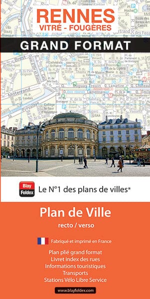 Rennes - Plan de ville grand format | Blay Foldex carte pliée Blay Foldex 