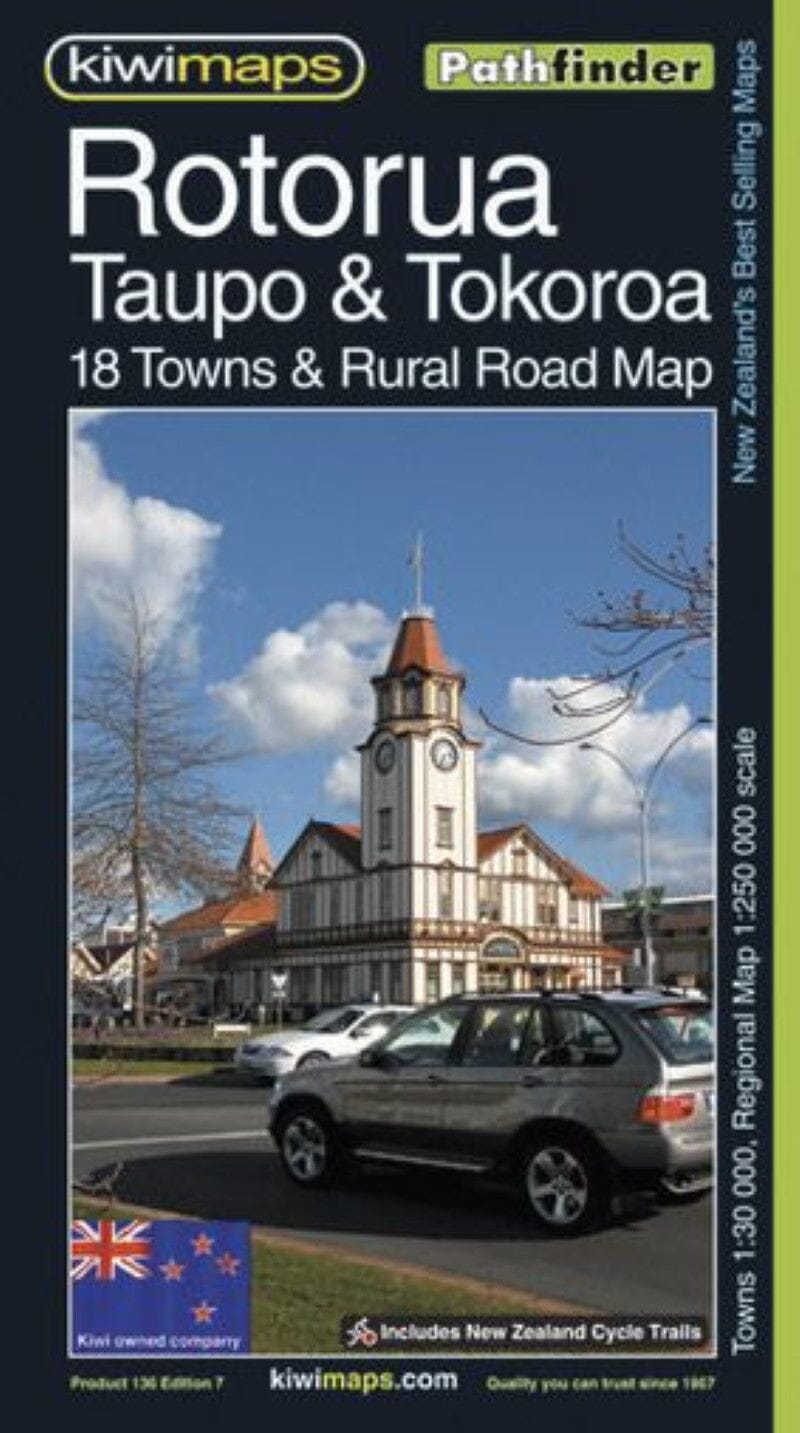 Rotorua, Taupo et Tokoroa : 18 villes et carte des routes rurales (Nouvelle-Zélande) | Kiwi Maps carte pliée Kiwi Maps 