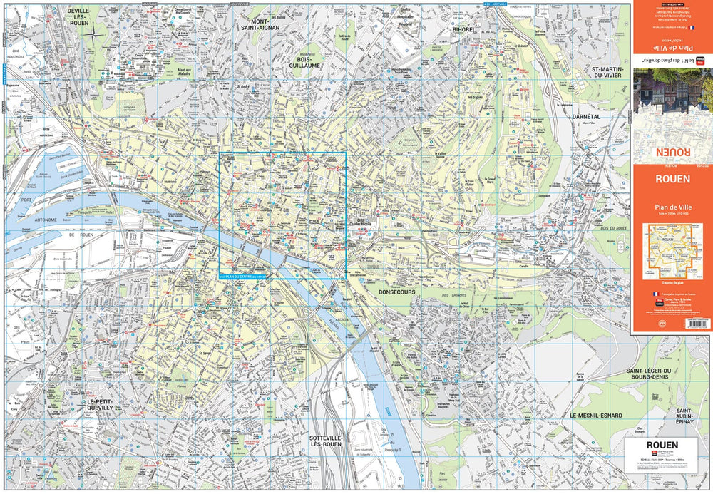 Rouen, Seine-Maritime - Plan de ville | Blay Foldex carte pliée Blay Foldex 