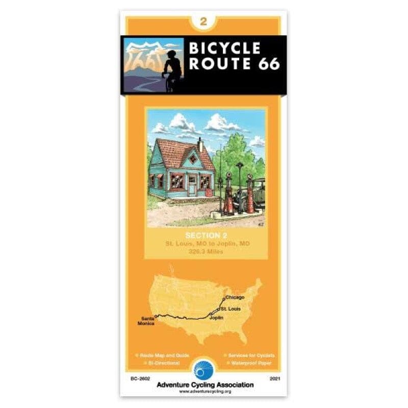 Route 66 - Cycling Map #2 | Adventure Cycling Association carte pliée Adventure Cycling Association 