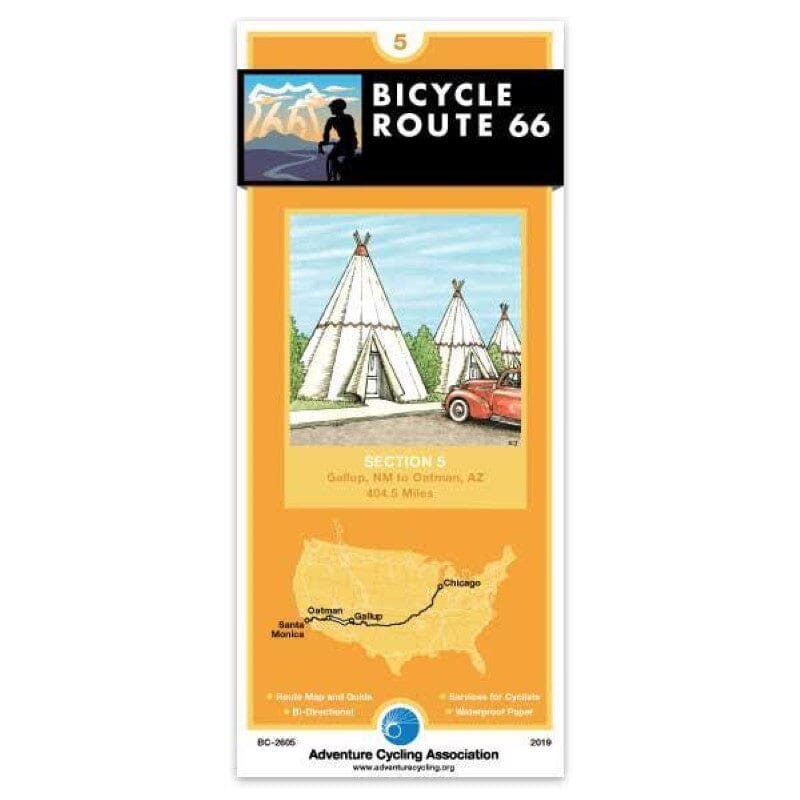 Route 66 - Cycling Map #5 | Adventure Cycling Association carte pliée Adventure Cycling Association 