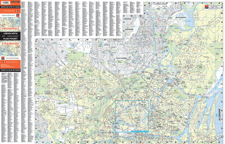 Strasbourg, Bas-Rhin - Plan de ville "pocket" | Blay Foldex carte pliée Blay Foldex 