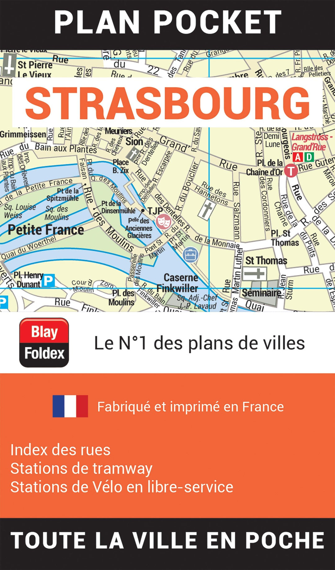 Strasbourg, Bas-Rhin - Plan de ville "pocket" | Blay Foldex carte pliée Blay Foldex 