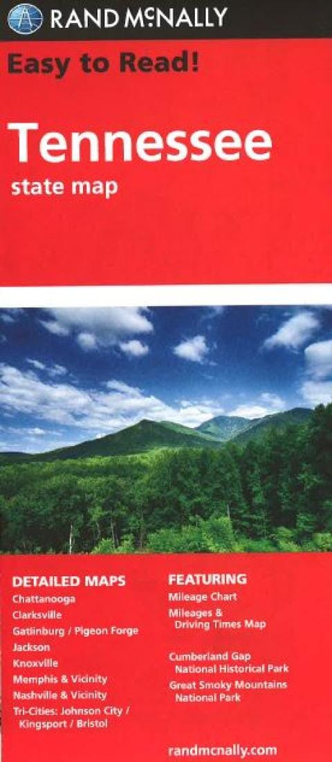 Tennessee, carte facile à lire | Rand McNally carte pliée Rand McNally 