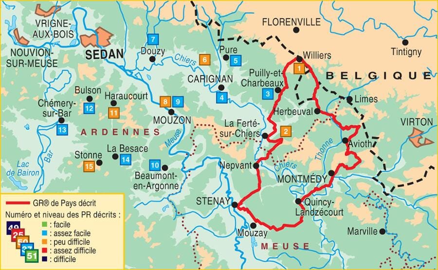 Topoguide de randonnée - Des Ardennes à la Meuse | FFR guide de randonnée FFR - Fédération Française de Randonnée 