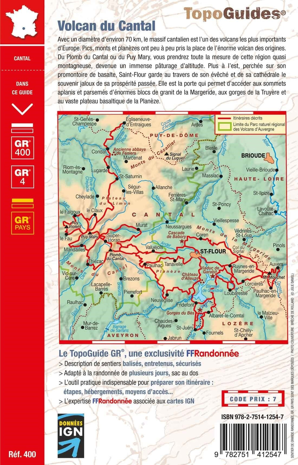 Topoguide de randonnée - Volcan du Cantal et Pays de Saint-Flour - GR4, GR400 | FFR guide de randonnée FFR - Fédération Française de Randonnée 
