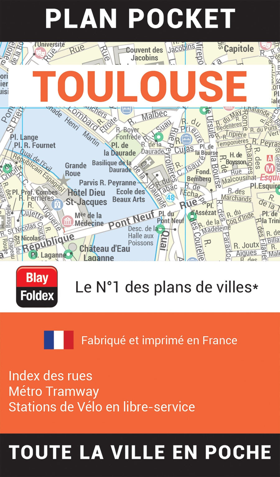 Toulouse, Haute-Garonne - Plan de ville "pocket" | Blay Foldex carte pliée Blay Foldex 