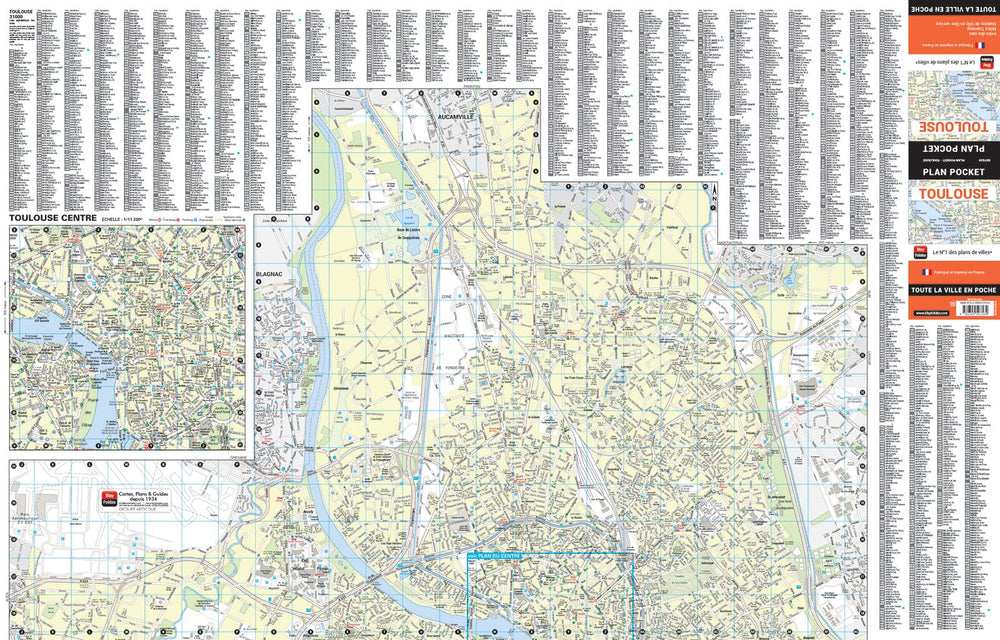 Toulouse, Haute-Garonne - Plan de ville "pocket" | Blay Foldex carte pliée Blay Foldex 