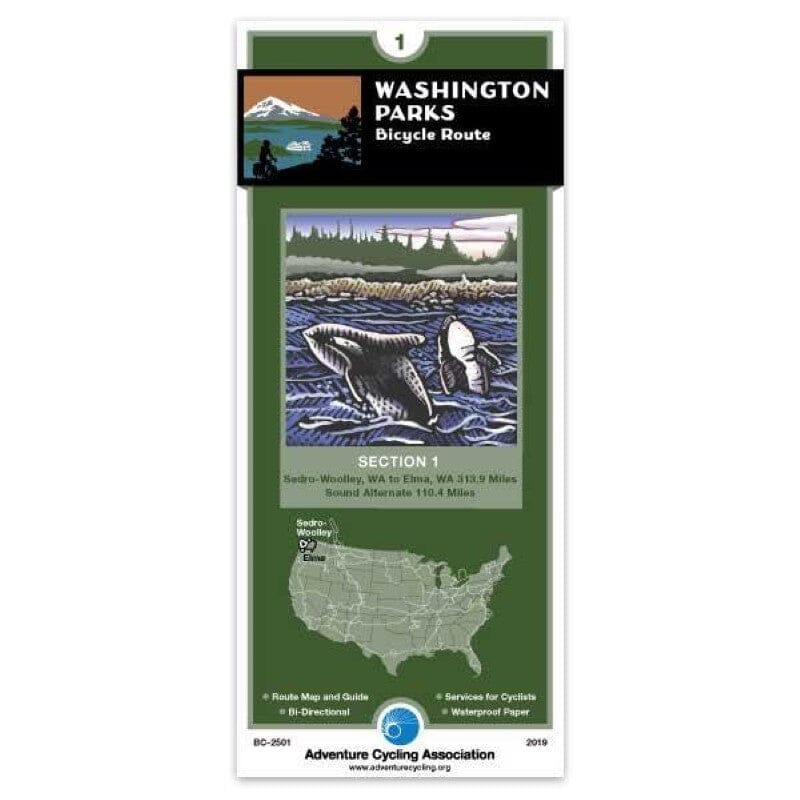 Washington Parks - Bicycle Route #1 | Adventure Cycling Association carte pliée Adventure Cycling Association 