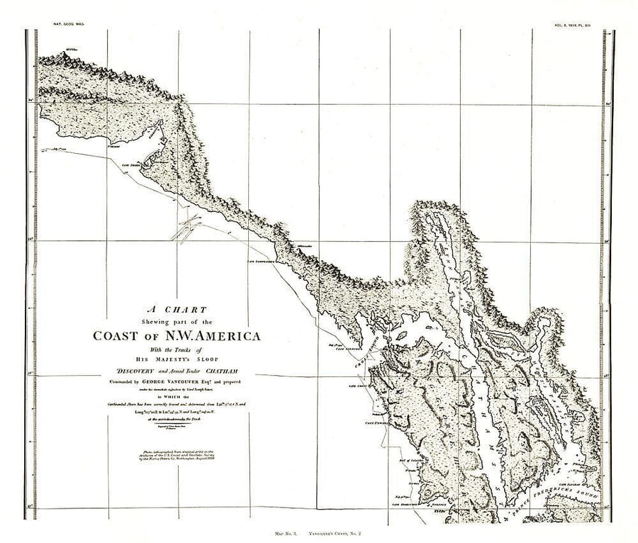 1899 A Chart showing part of the Coast of NW America Side 2 Wall Map 