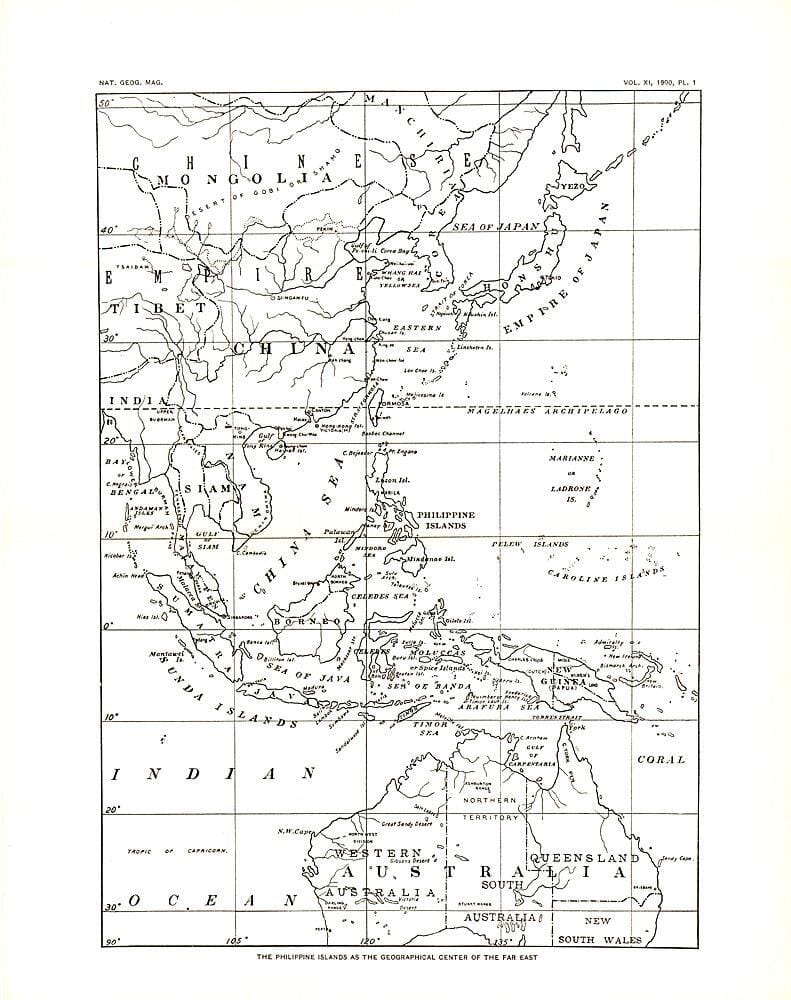 1900 Philippines Map Wall Map 