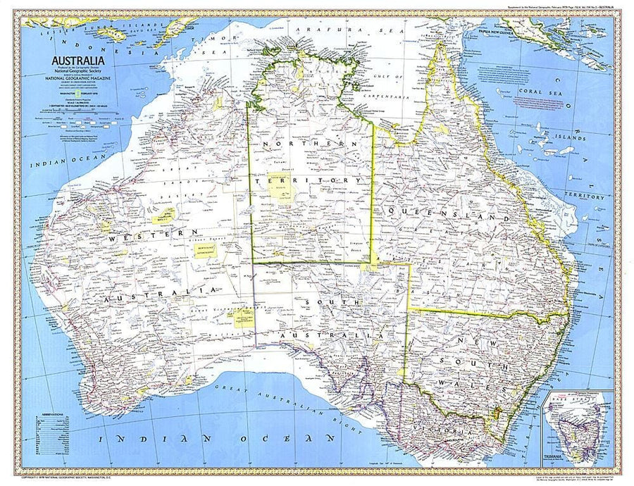 1979 Australia Map Wall Map 
