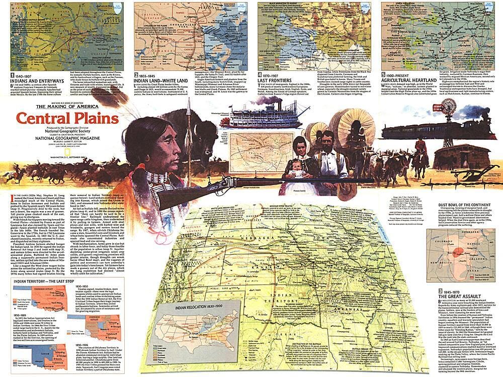 1985 Central Plains Map Side 2 Wall Map 