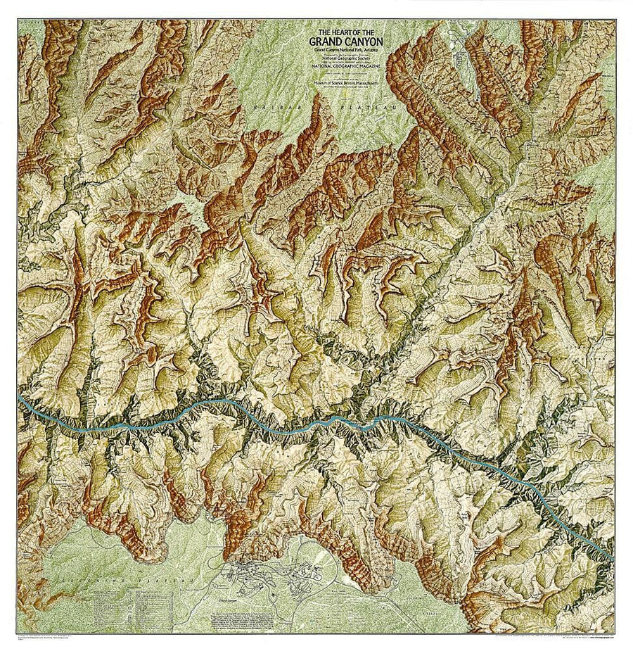 1999 Heart of the Grand Canyon Map Wall Map 