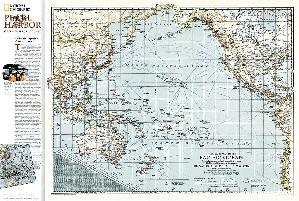 2001 Pacific Ocean Theater of War 1942 Map Wall Map 