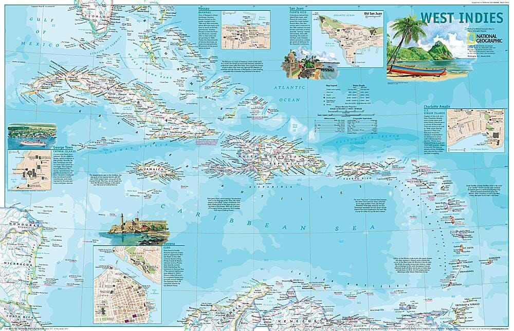 2003 West Indies Wall Map 