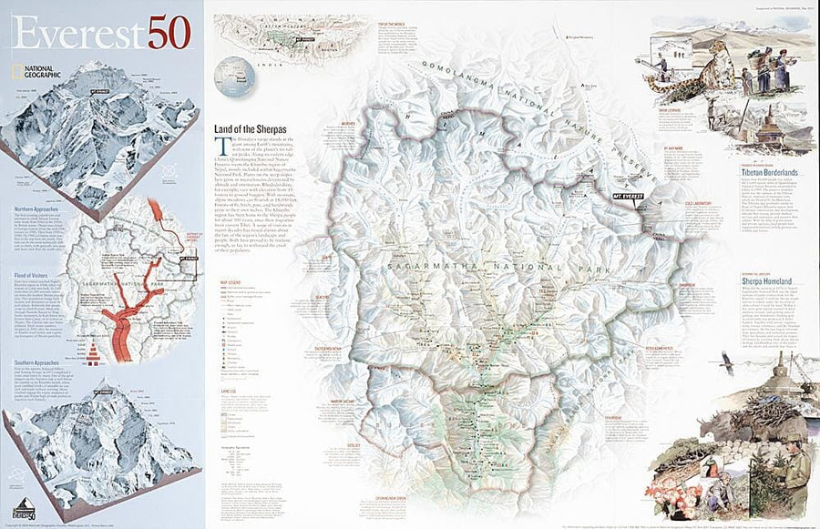 2003 Everest 50 Wall Map 