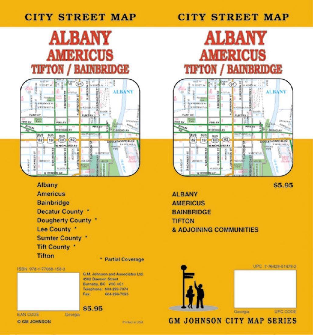 Albany - Americus - Tifton and Bainbridge - Georgia | GM Johnson Road Map 