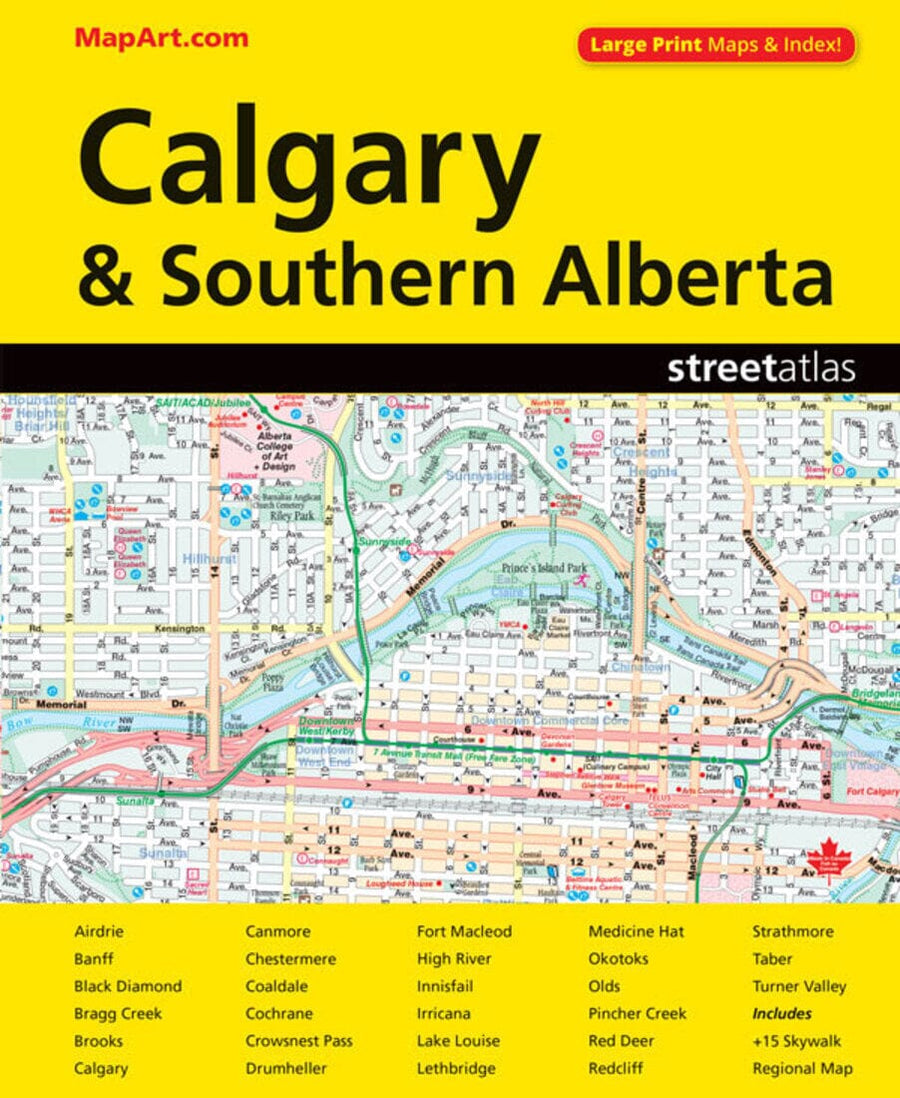 Calgary and Southern Alberta Street Atlas (Large Print) | MapArt atlas 