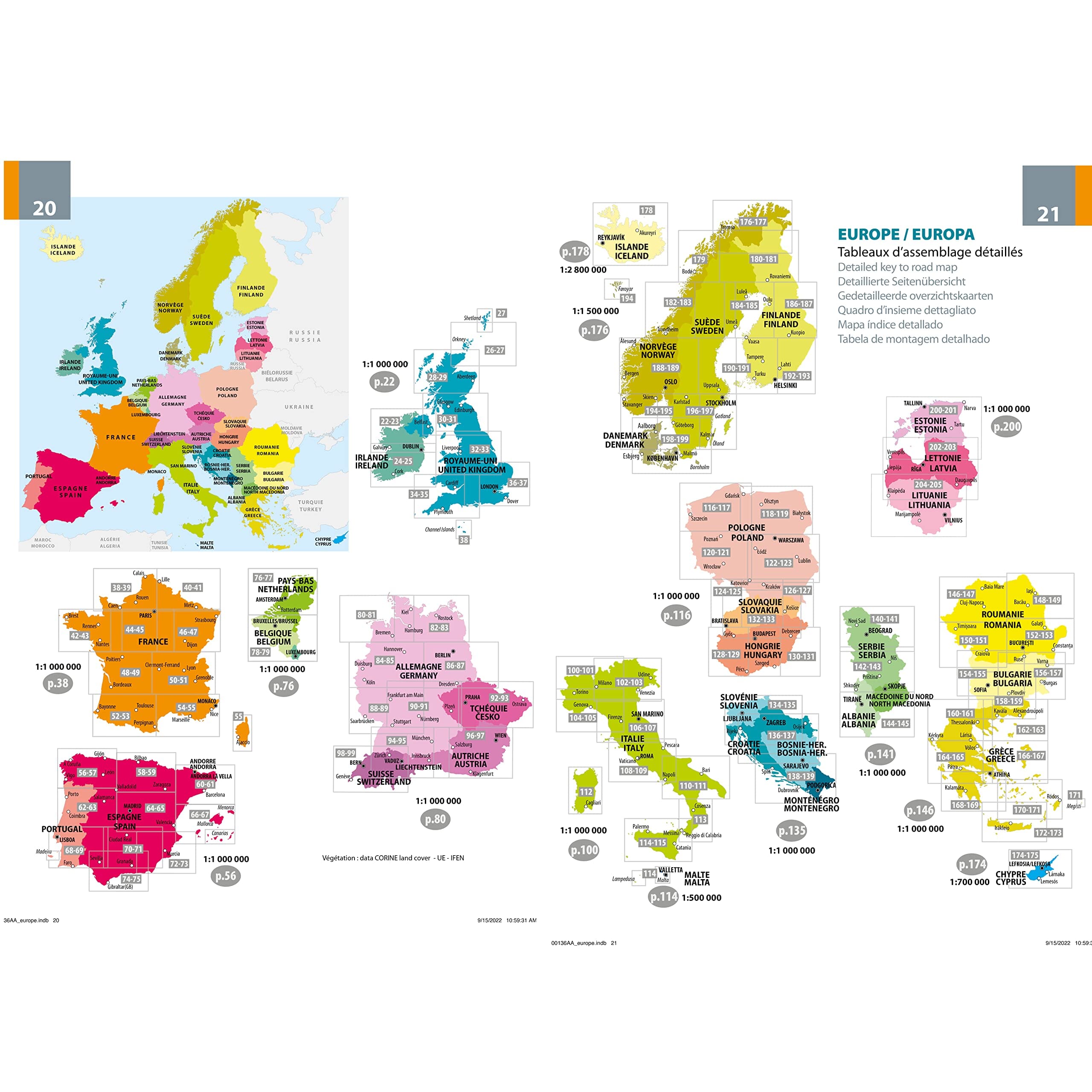 地図・旅行ガイド Millennium2000 HALLWAG EUROPE ROAD ATLAS 2025 Philip's Big Road Atlas of Europe: (A3 Paperback