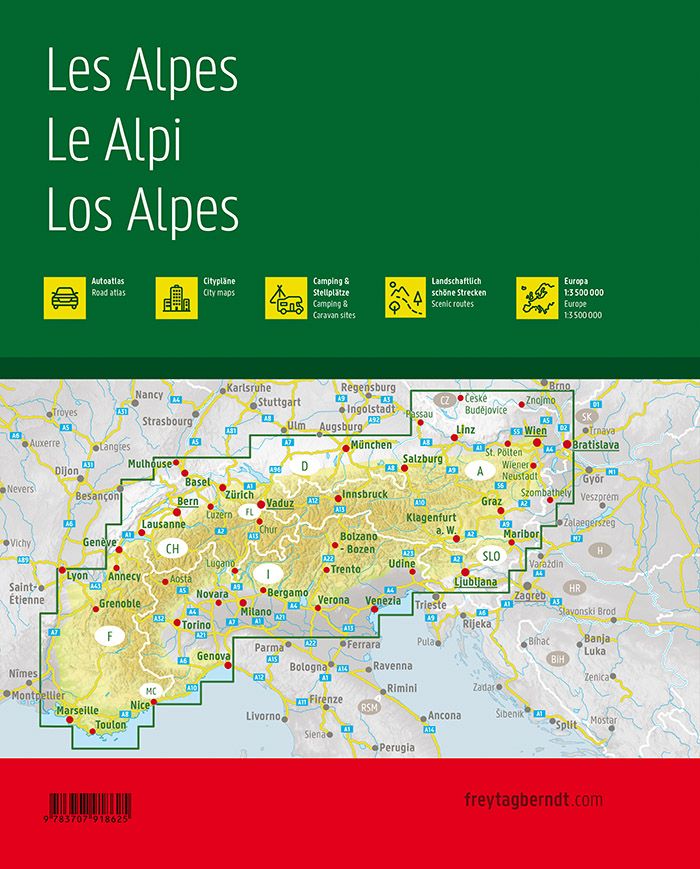 Atlas routier - Alpes | Freytag & Berndt atlas Freytag & Berndt 