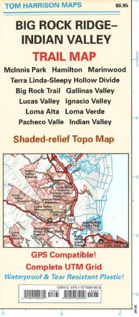 Big Rock Ridge and Indian Valley California Trail Map by Tom Harrison Maps
