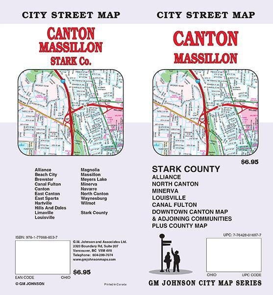 Canton - Massillon et Stark County - Ohio | GM Johnson carte pliée GM Johnson 