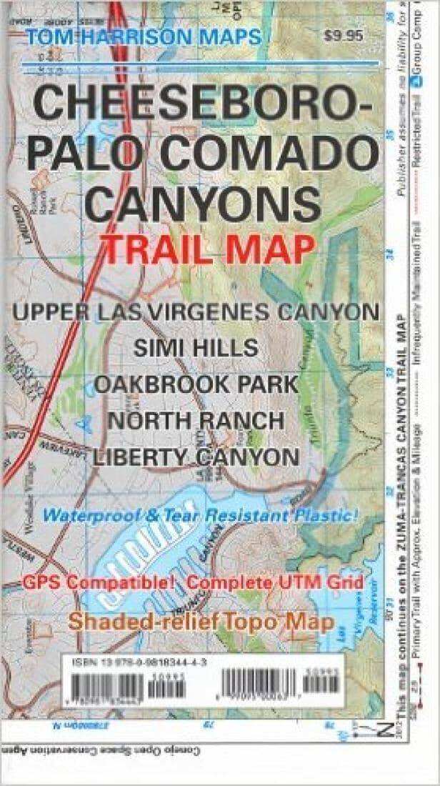 Cheeseboro and Palo Comado Canyons, California by Tom Harrison Maps