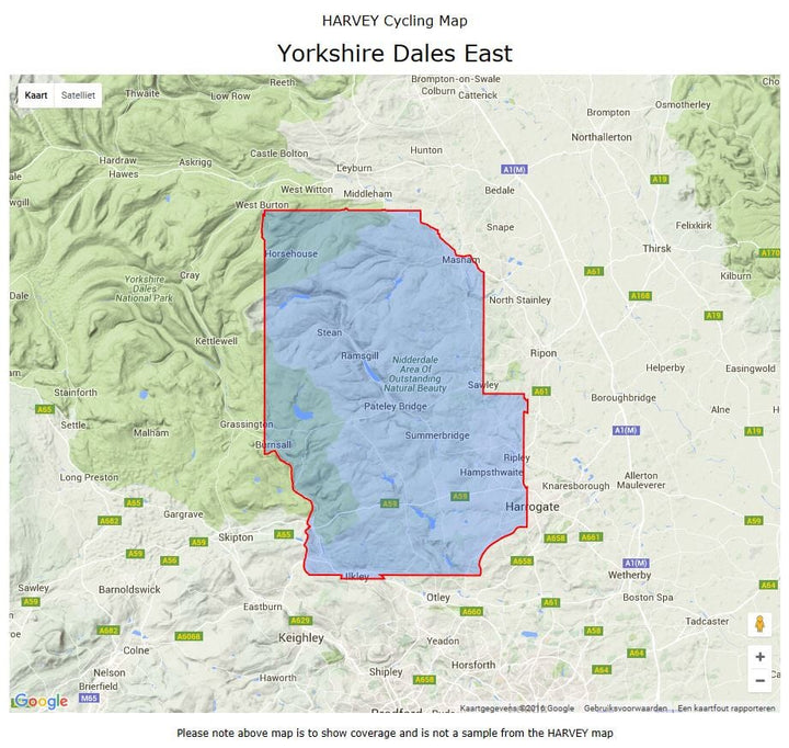 Carte cycliste - Dales Est, Pateley Bridge & Nidderdale | Harvey Maps - Cycling maps carte pliée Harvey Maps 