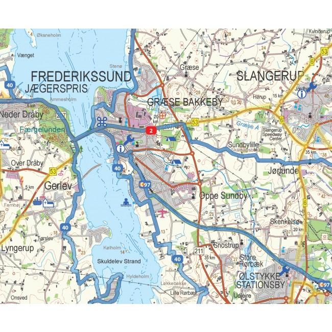 Carte cycliste du Danemark n° 1- Nord-Zélande | Nordisk Korthandel carte pliée Scanmaps 