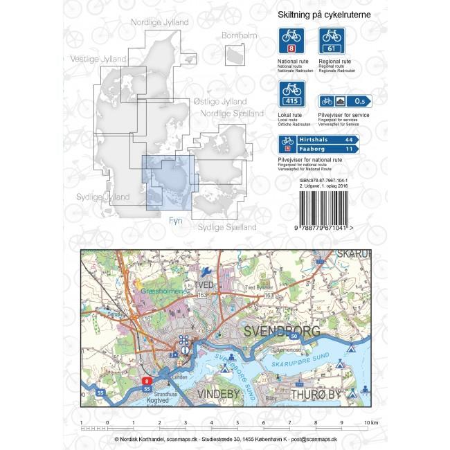 Carte cycliste du Danemark n° 3 - Fionie, Fyn | Nordisk Korthandel carte pliée Scanmaps 