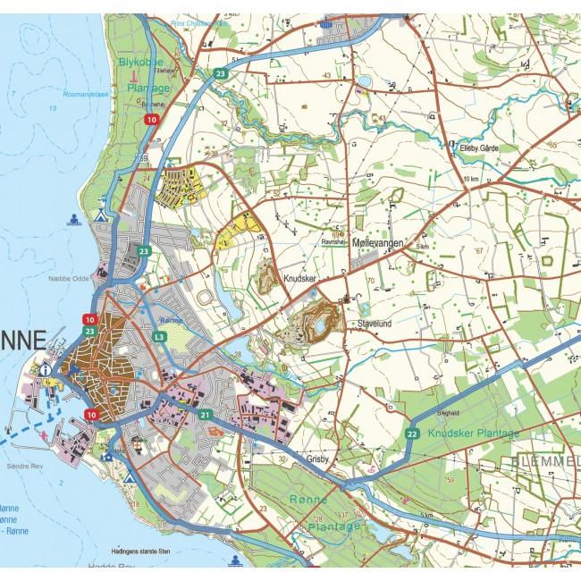 Carte cycliste du Danemark n° 8 - Bornholm | Nordisk Korthandel carte pliée Scanmaps 