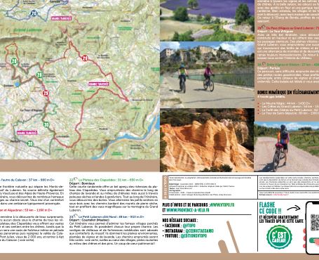 Carte cycliste - Le Gravel en Vaucluse, 30 parcours tous niveaux | VTOPO carte pliée VTOPO 