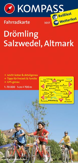 Carte cycliste n° F3037 - Drömling, Salzwedel, Altmark (Allemagne) | Kompass carte pliée Kompass 