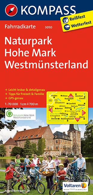 Carte cycliste n° F3050 - Naturpark Hohe Mark, Westmünsterla (Allemagne) | Kompass carte pliée Kompass 