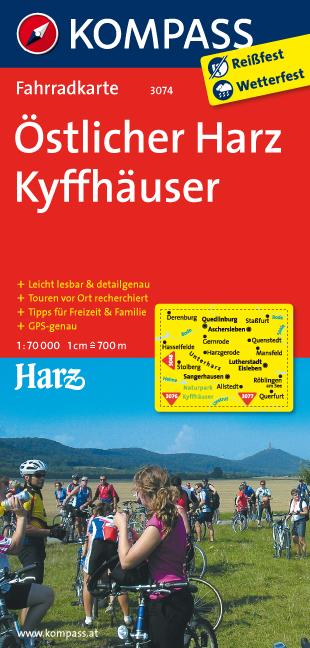Carte cycliste n° F3074 - Östlicher Harz, Kyffhäuser (Allemagne) | Kompass carte pliée Kompass 