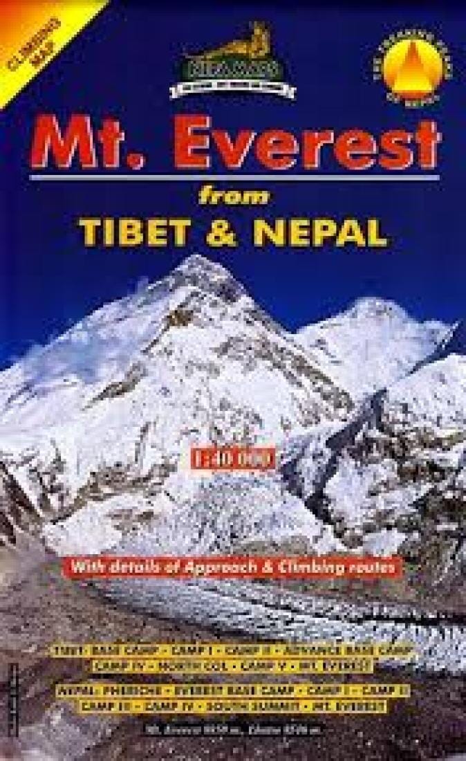 Mt. Everest Climbing Map : From Tibet & Nepal | Himalayan MapHouse Pvt. Ltd Hiking Map 