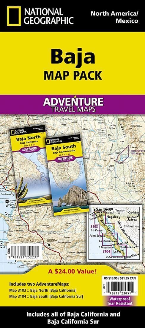 Baja California Adventure Map, # 3103, 3104 (Pack bundle) | National Geographic Road Map 