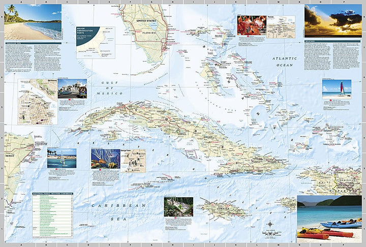 Carte de destination des Caraïbes | National Geographic carte pliée National Geographic 