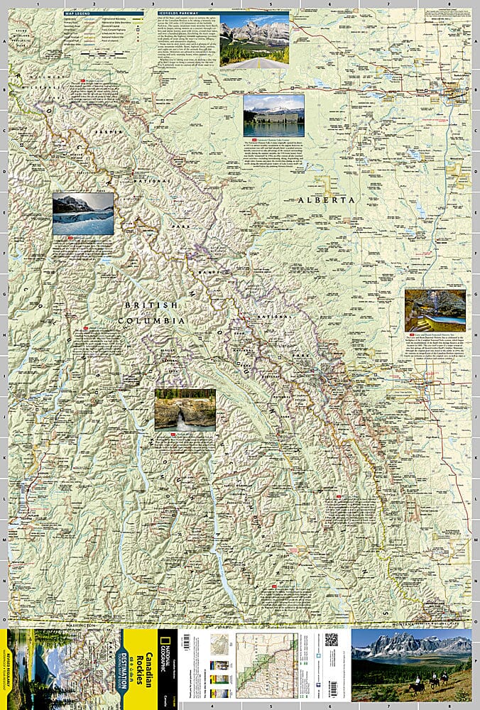 Carte de destination des Rocheuses canadiennes (Alberta, Colombie-Britannique) | National Geographic carte pliée National Geographic 